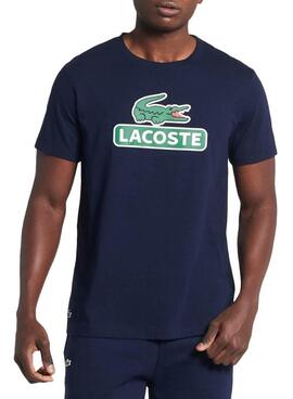 T-Shirt Lacoste Sport Logo Azul Marinho para Homem