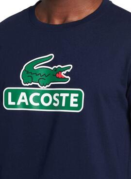 T-Shirt Lacoste Sport Logo Azul Marinho para Homem