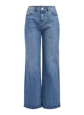 Jeans Vila Mais Wider Azul para Mulher