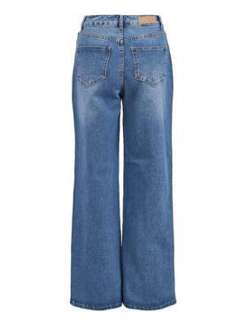 Jeans Vila Mais Wider Azul para Mulher