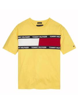 T-Shirt Tommy Hilfiger UFlag Amarelo Menino Menina