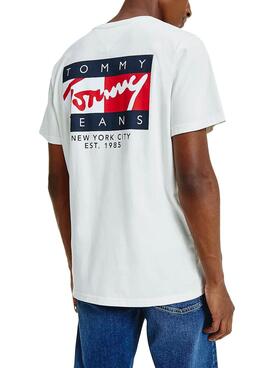 T-Shirt Tommy Jeans Vintage Branco para Homem