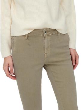 Calças Only Blush Chino Skinny Tostado Mulher