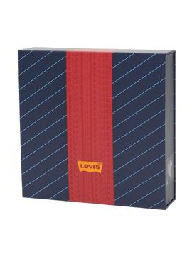 Box Gift 3 Boxer Levis Logo Azul y Vermelho Homem