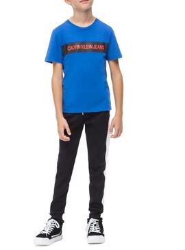 T-Shirt Calvin Klein  Box Logo Azul Menino