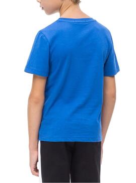 T-Shirt Calvin Klein  Box Logo Azul Menino