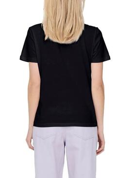 T-Shirt Only Disney Flores Mickey Preto Mulher
