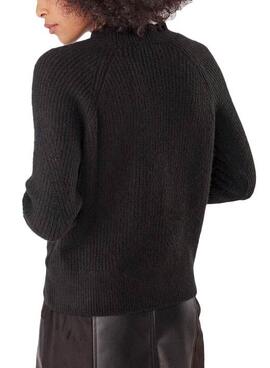 Casaca Naf Naf Knitted Preto Botões De ouro Mulher