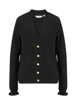 Casaca Naf Naf Knitted Preto Botões De ouro Mulher