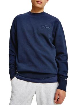 Sweat Tommy Jeans Assinatura Azul Marinho para Homem