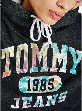 Sweat Tommy Jeans College Tie Dye Preto Homem
