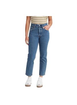 Jeans Levis 501 Crop Jazz Azul Mulher