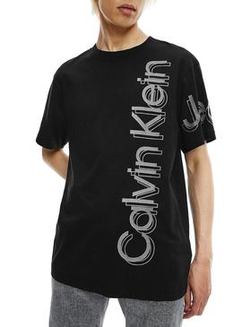 T-Shirt Calvin Klein Jeans Vertical Bold Preto