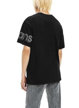 T-Shirt Calvin Klein Jeans Vertical Bold Preto