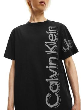 T-Shirt Calvin Klein Jeans Vertical Bold Preto