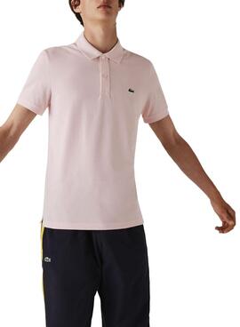 Polo Lacoste Slim Fit Rosa Para Homem