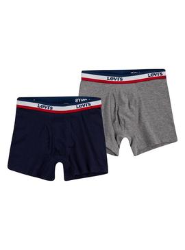 Cuecas Levis Sportswear Logo Boxer Cinza Menino