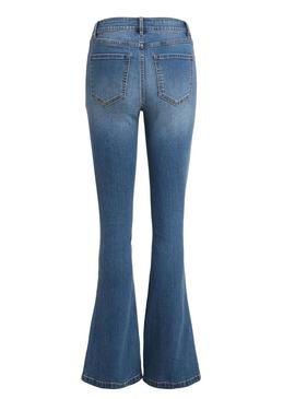 Jeans Vila Ekko Alargado Azul Para Mulher