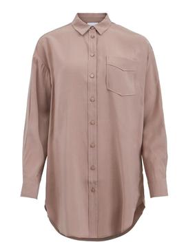 Camisa Vila Polinea Oversize Marron Para Mulher