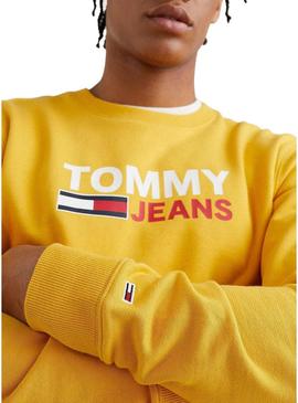 Sweat Tommy Jeans Corp Logo Amarelo Homem