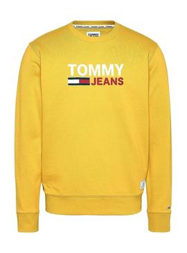 Sweat Tommy Jeans Corp Logo Amarelo Homem