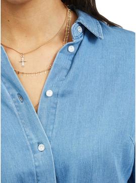 Vestido Vila Bista Denim Azul para Mulher