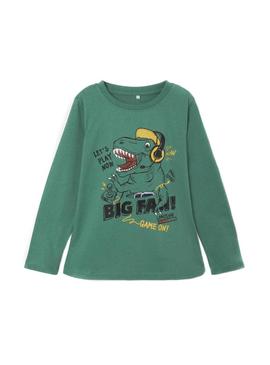T-Shirt Name It Borris Verde para Menino