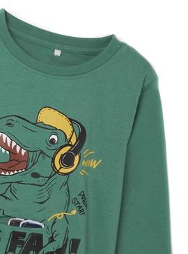 T-Shirt Name It Borris Verde para Menino