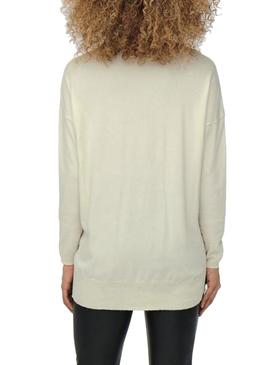 Camisola Only Lely Cuello V Branco para Mulher