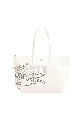 Bolsa Shopping Lacoste Impressão Branco para Mulher