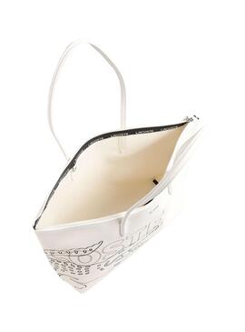 Bolsa Shopping Lacoste Impressão Branco para Mulher
