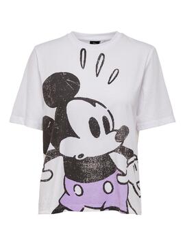 T-Shirt Only Mickey Question Branco para Mulher