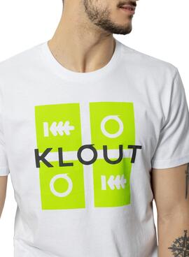 T-Shirt Klout Puzzle Neon Branco Homem e Mulher