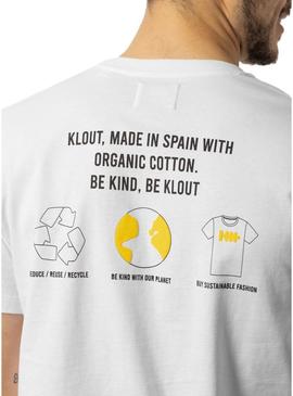 T-Shirt Klout Recycle Branco para Homem e Mulher