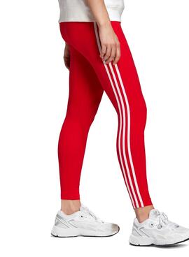 Leggings Adidas Classics 3 Stripes Vermelhos para Mulher