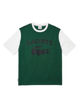 T-Shirt Lacoste Live TH2781 Listras Verde Homem