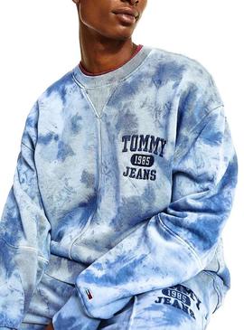 Sweat Tommy Jeans Tie Dye Detalhe Crew Homem