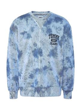 Sweat Tommy Jeans Tie Dye Detalhe Crew Homem