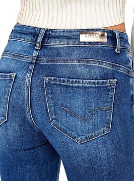 Jeans Only Leva Life Slim Azul Mulher