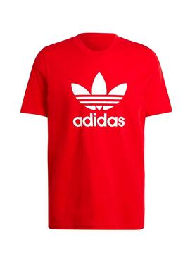 T-Shirt Adidas Trefoil Logo Vermelho para Homem