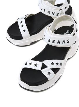 Sandálias Pepe Jeans Grub Star Brancos para Mulher