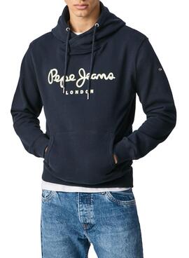 Sweat Pepe Jeans George Hoodie Azul Marinho Homem