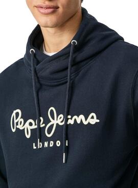 Sweat Pepe Jeans George Hoodie Azul Marinho Homem