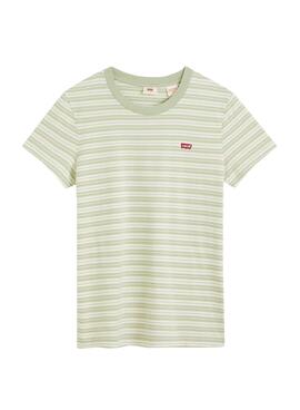 T-Shirt Levis Perfect Listras Verde para Mulher