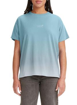 T-Shirt Levis Jordie Efeito Gradiente Azul para Mulher