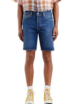 Bermuda Denim Levis 501 Bainha Azul para Homem