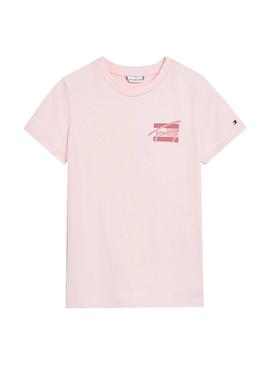 T-Shirt Tommy Hilfiger Natural Dye Rosa para Menina