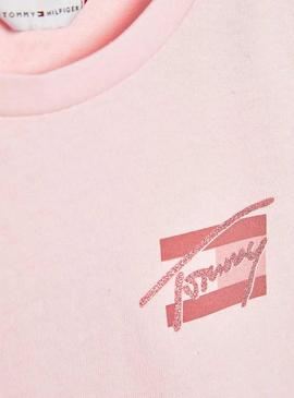 T-Shirt Tommy Hilfiger Natural Dye Rosa para Menina
