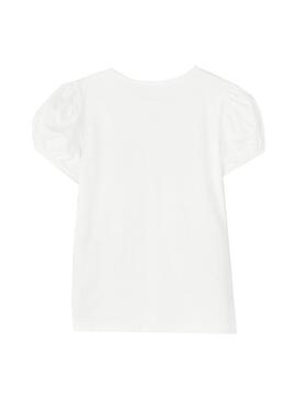 T-Shirt Name It Flórida Óculos Branco para Menina