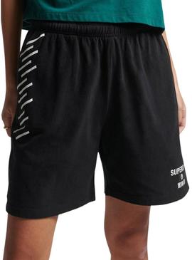 Short Superdry Code Core Sport Preto para Mulher